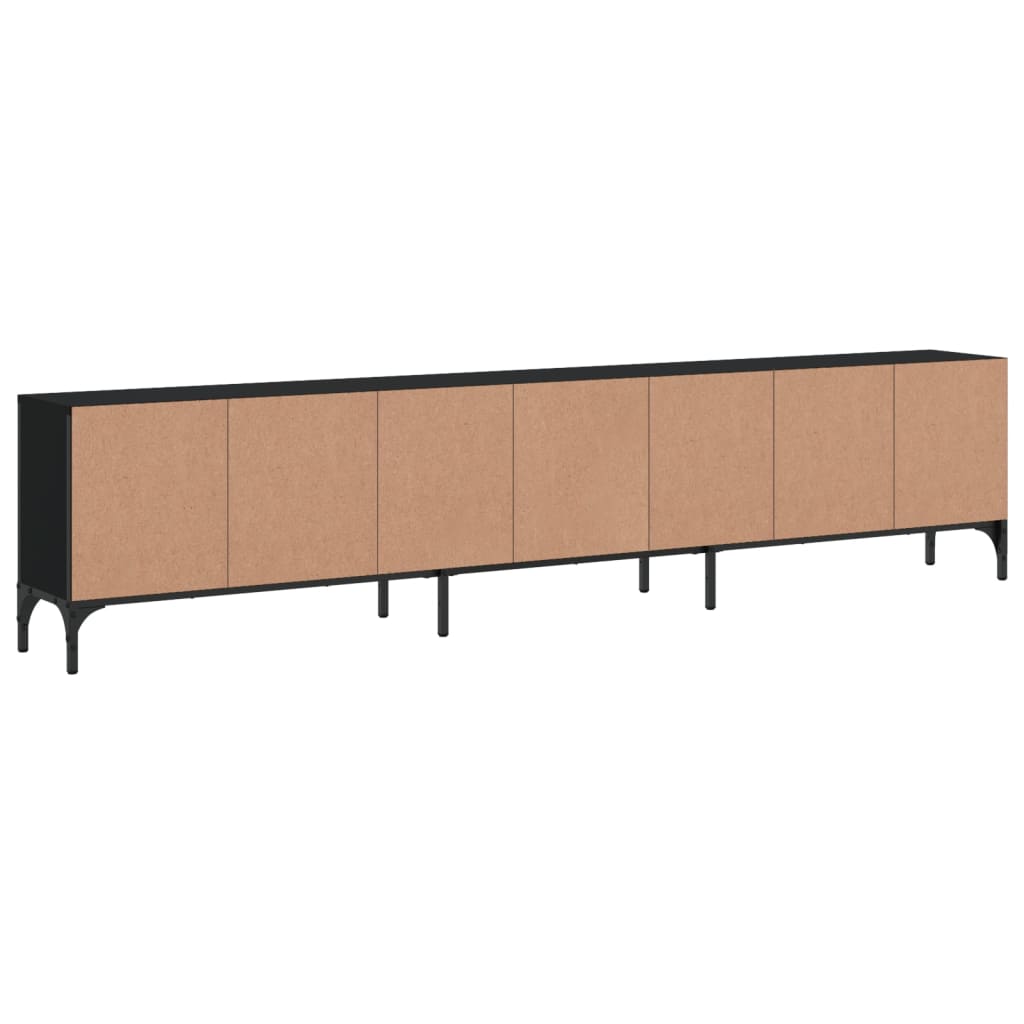 Tv-meubel Boaz - 200x25x44 cm - met lade - zwart