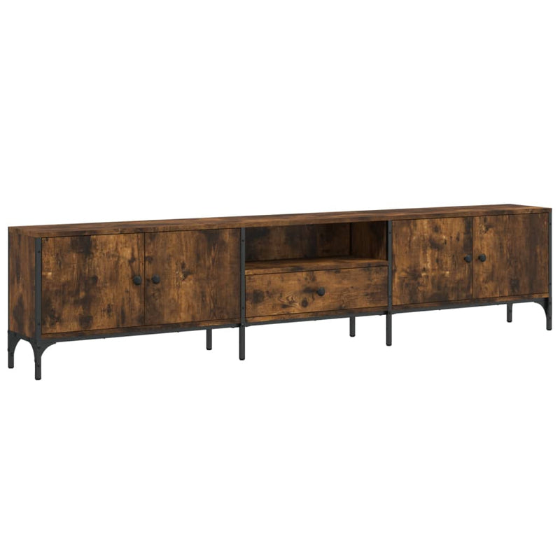 Tv-meubel Boaz - 200x25x44 cm - met lade - gerookt eiken – extra afbeelding