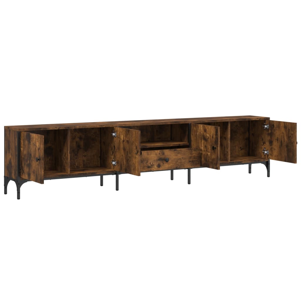 Tv-meubel Boaz - 200x25x44 cm - met lade - gerookt eiken