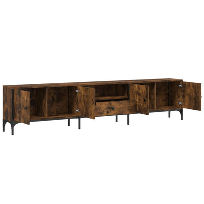 Tv-meubel Boaz - 200x25x44 cm - met lade - gerookt eiken