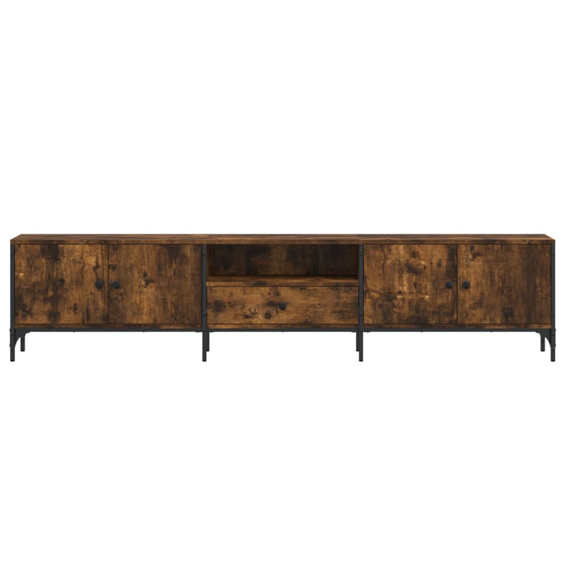 Tv-meubel Boaz - 200x25x44 cm - met lade - gerookt eiken
