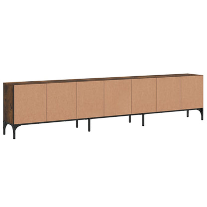 Tv-meubel Boaz - 200x25x44 cm - met lade - gerookt eiken