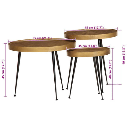 Salontafel Max - hout - 3 stuks
