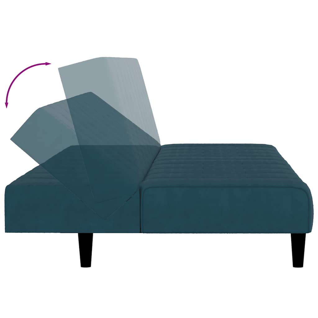 Slaapbank Louis - 2-zits - blauw