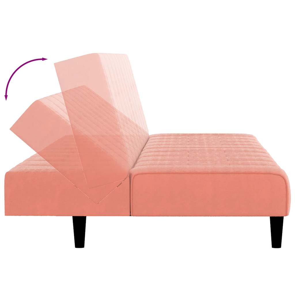 Slaapbank Louis - 2-zits - roze