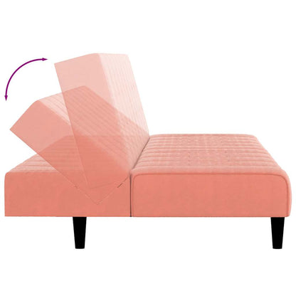 Slaapbank Louis - 2-zits - roze