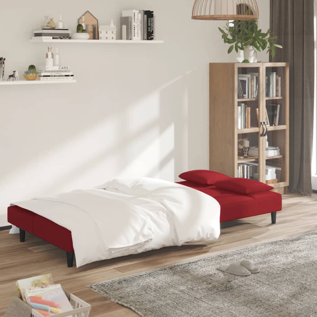Slaapbank Reese - multifunctioneel - wijnrood