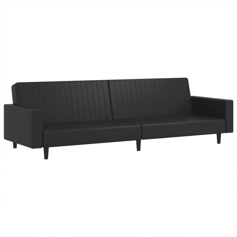 Slaapbank Leon - kunstleer - zwart – extra afbeelding