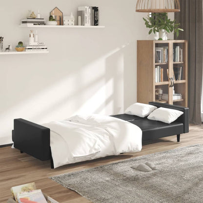 Slaapbank Leon - kunstleer - zwart