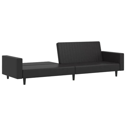 Slaapbank Leon - kunstleer - zwart