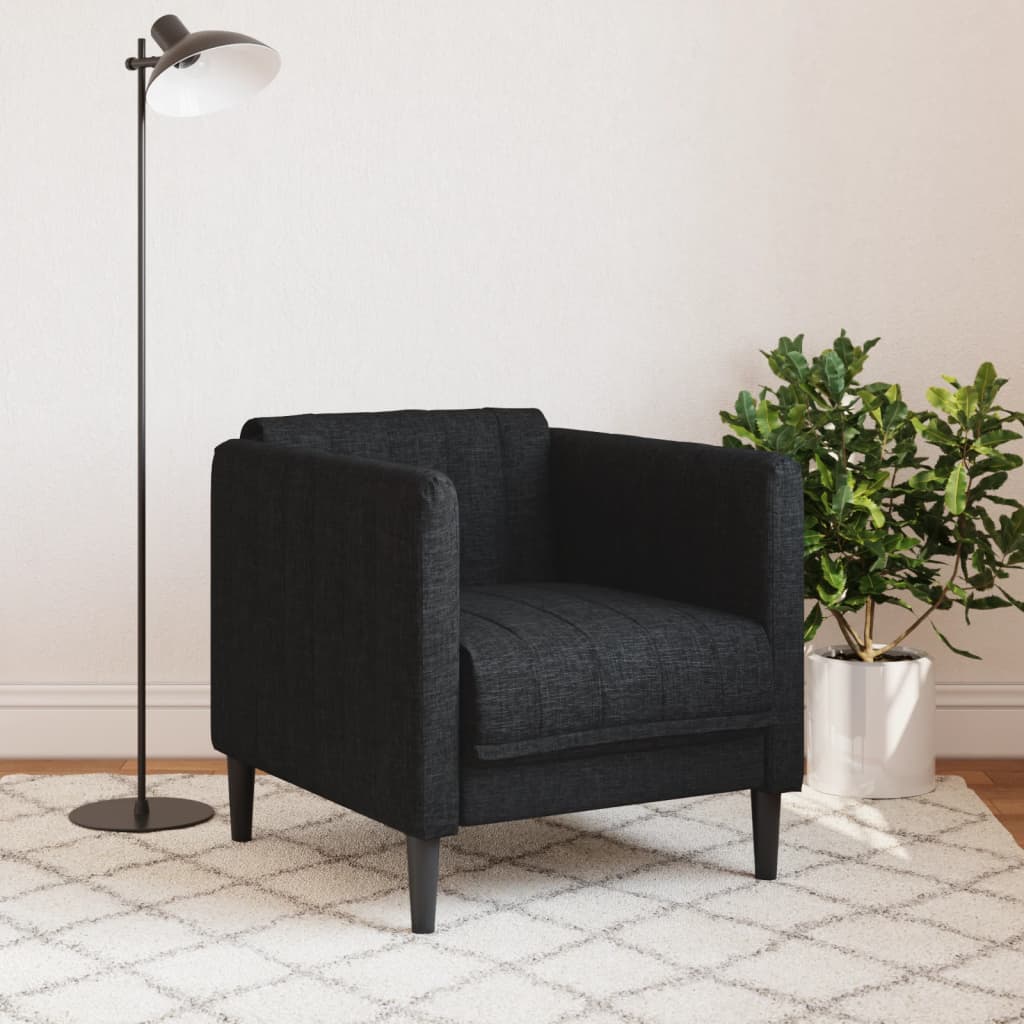 Fauteuil Sophie - linnen - zwart