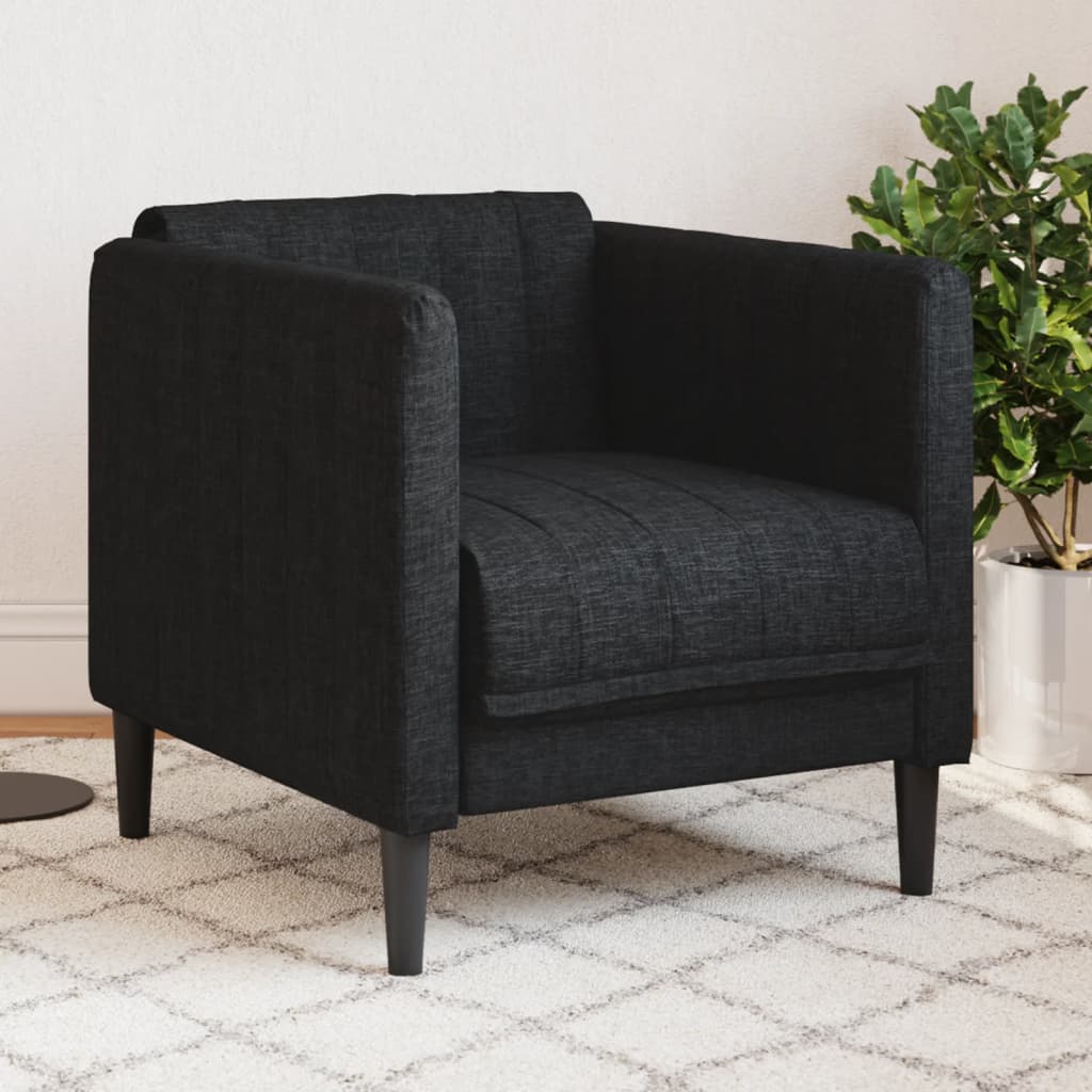 Fauteuil Sophie - linnen - zwart