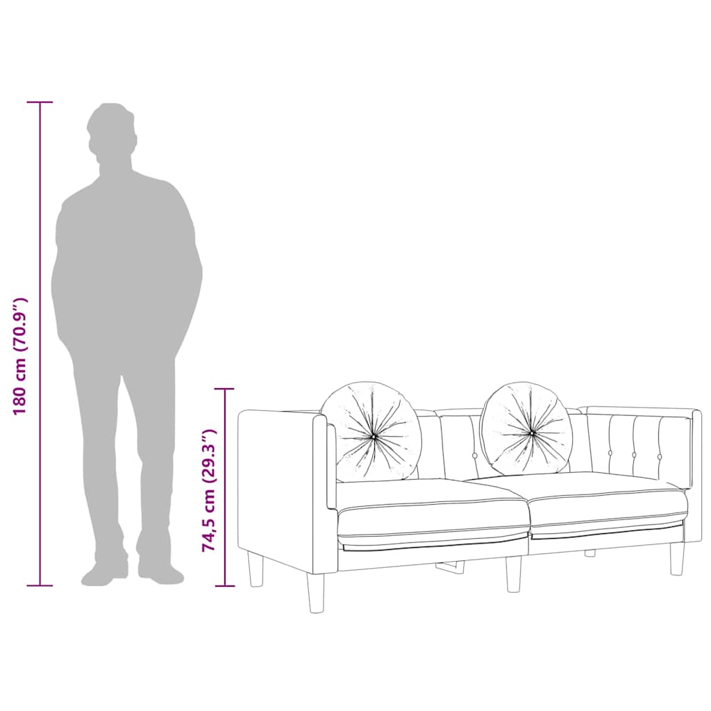 Bank Amelia - 2 zits - met kussens