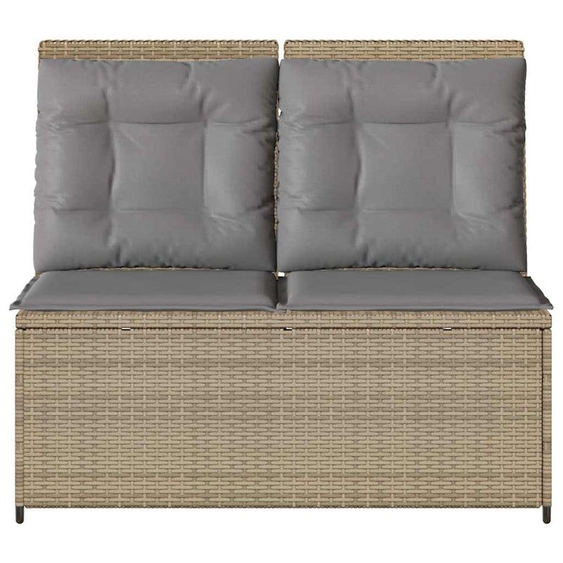 Tuinbank Veer - verstelbaar - met kussens - beige
