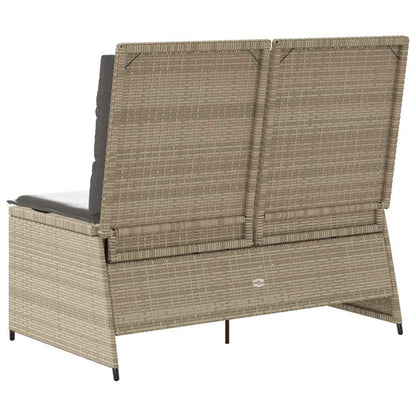 Tuinbank Veer - verstelbaar - met kussens - beige