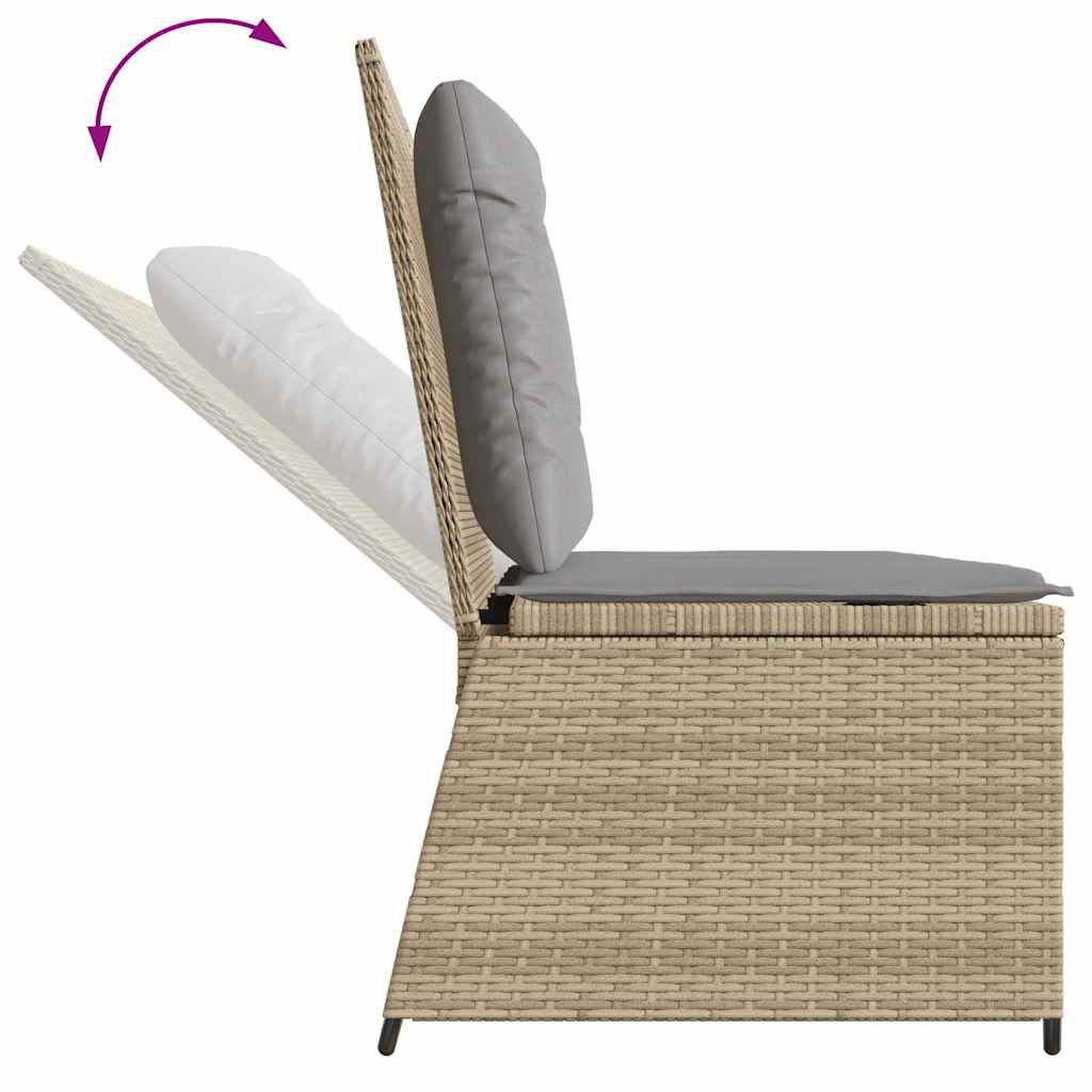 Tuinbank Veer - verstelbaar - met kussens - beige
