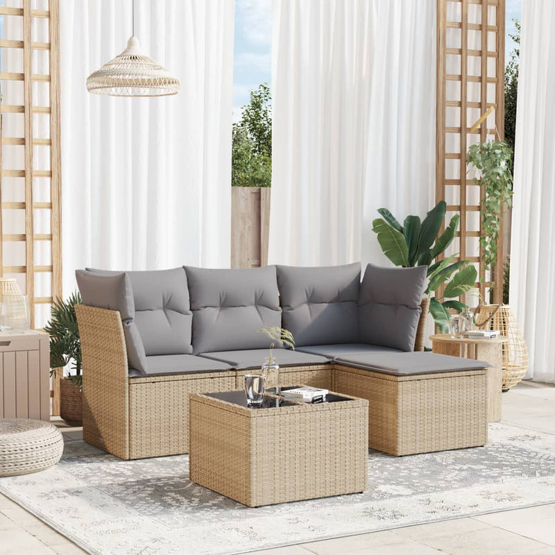 Loungeset | 5 Delig | Incl. kussens | Beige