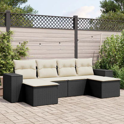 Loungeset | 6 Delig | Incl. kussens | Zwart