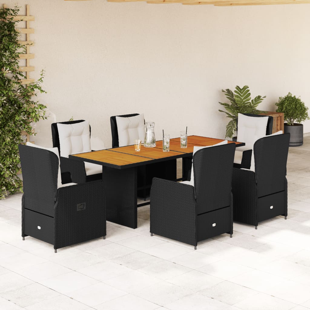 Tuinset  Tibbe - 7-delig - met kussens - zwart