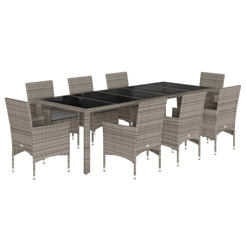 Tuinset Evert - 9-delig - met kussens - grijs