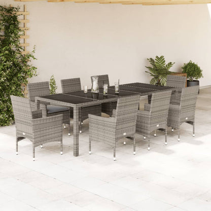 Tuinset Evert - 9-delig - met kussens - grijs