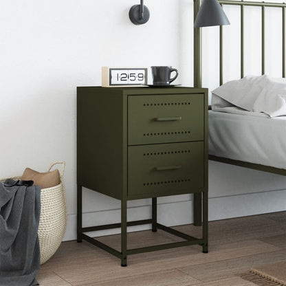 Nachtkastje Clara - staal - groen