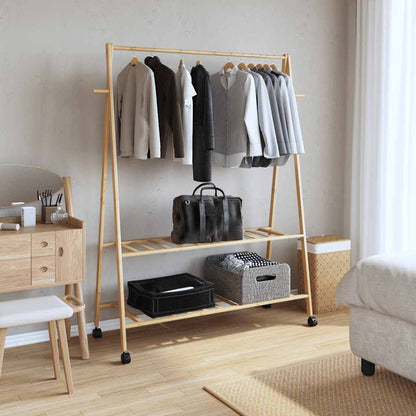 Kledingrek Met Schappen En Wielen 132X45,5X155,5 Cm