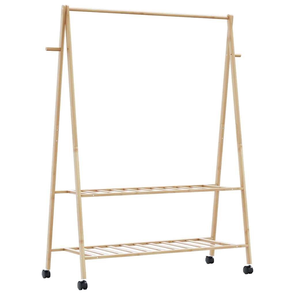 Kledingrek Met Schappen En Wielen 132X45,5X155,5 Cm