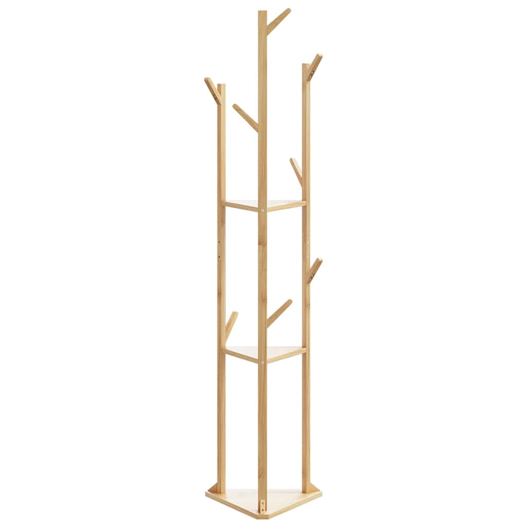 Kapstok Met Haken En Schappen 39X33X166 Cm Bamboe
