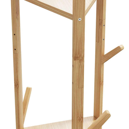 Kapstok Met Haken En Schappen 39X33X166 Cm Bamboe