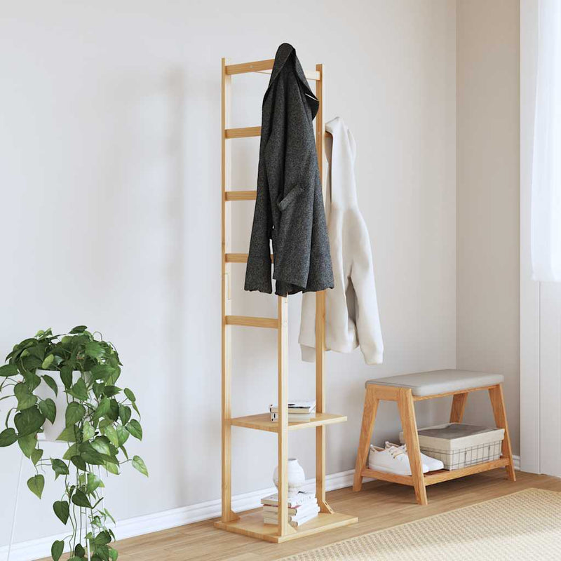 Kapstok Met Haken En Schappen 38,5X30X156 Cm Bamboe – extra afbeelding