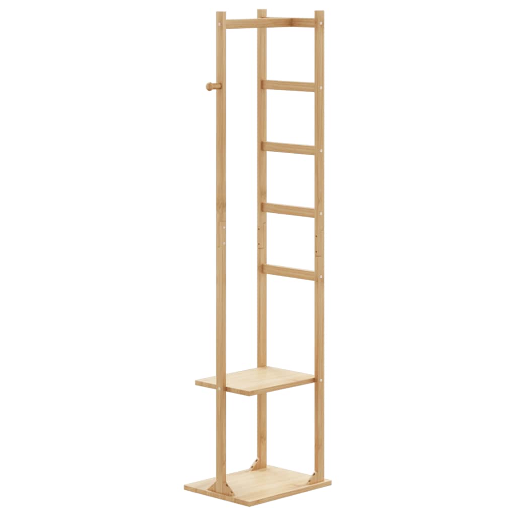 Kapstok Met Haken En Schappen 38,5X30X156 Cm Bamboe