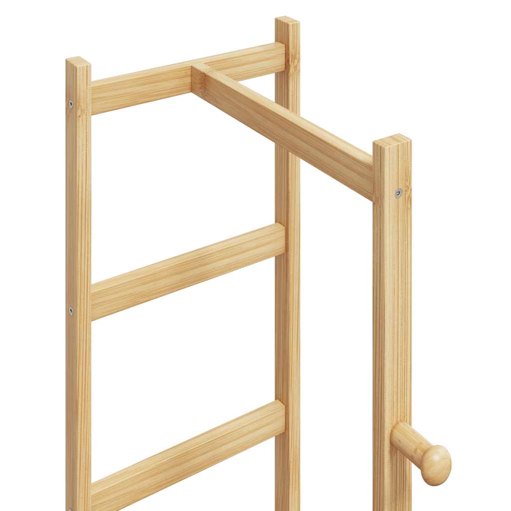 Kapstok Met Haken En Schappen 38,5X30X156 Cm Bamboe