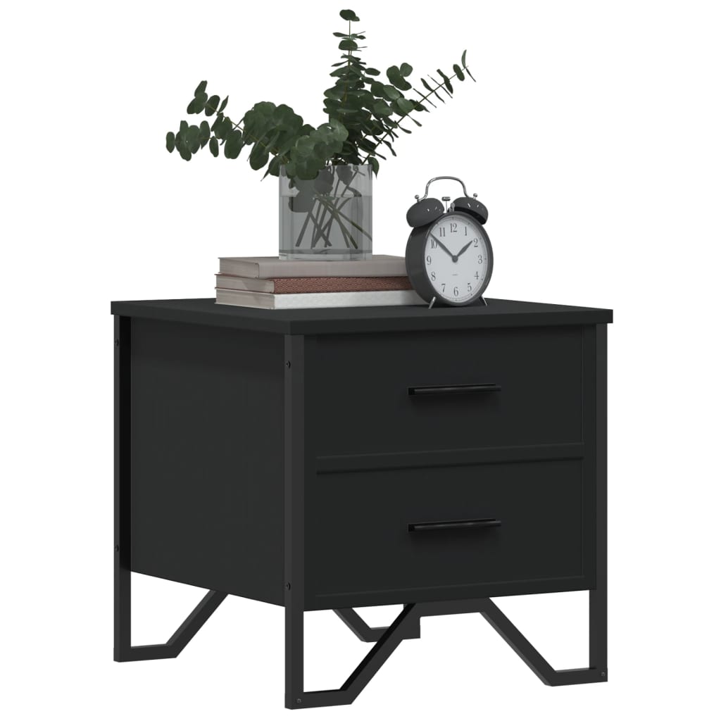 Nachtkastje Kiki - bewerkt hout - zwart