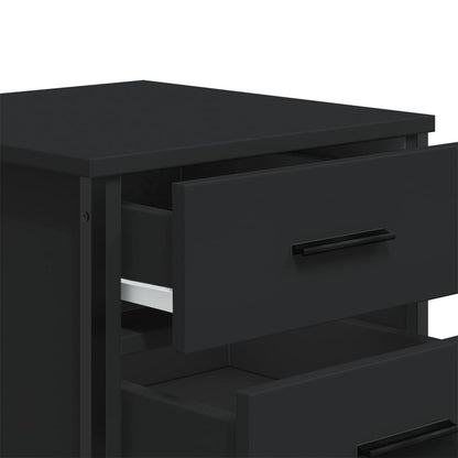 Nachtkastje Kiki - bewerkt hout - zwart