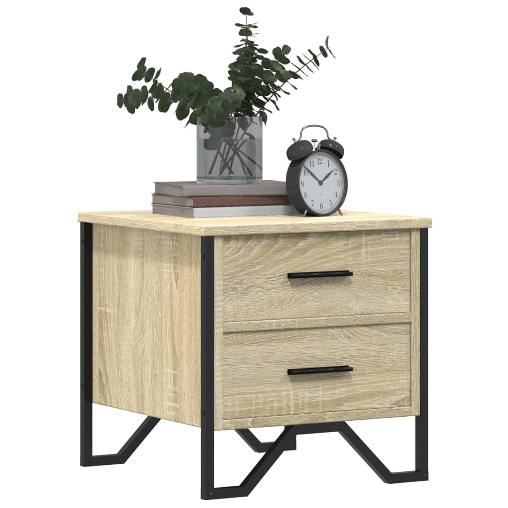 Nachtkastje Kiki - bewerkt hout - sonoma eiken