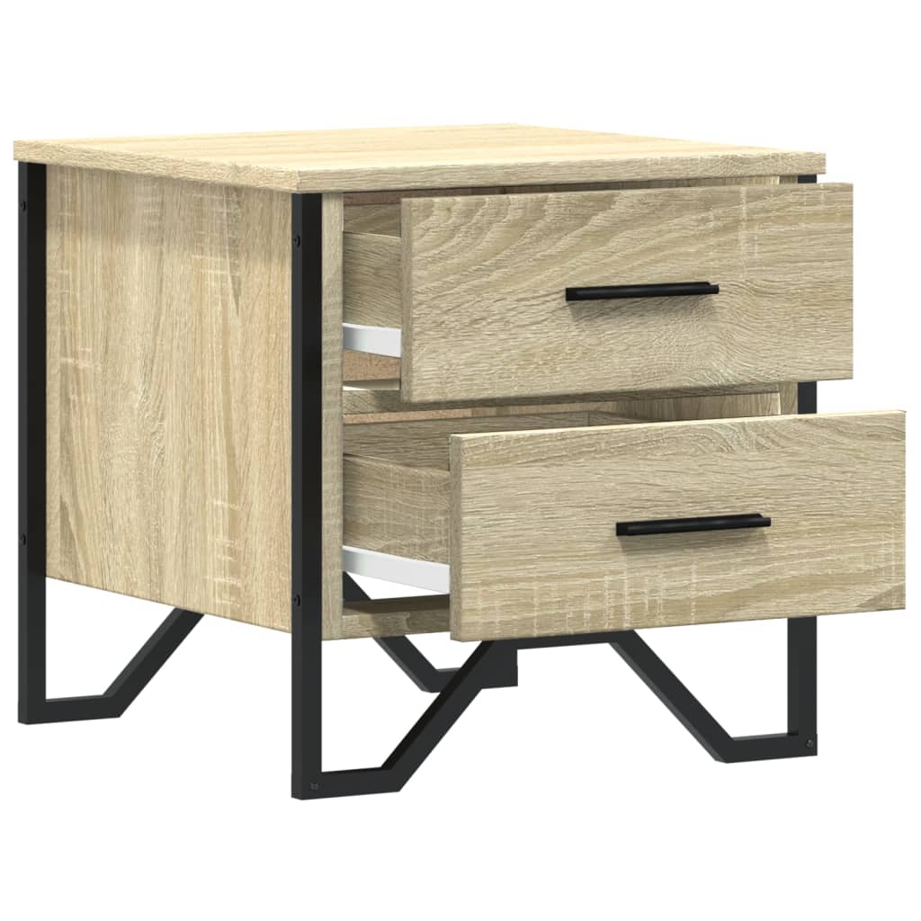 Nachtkastje Kiki - bewerkt hout - sonoma eiken