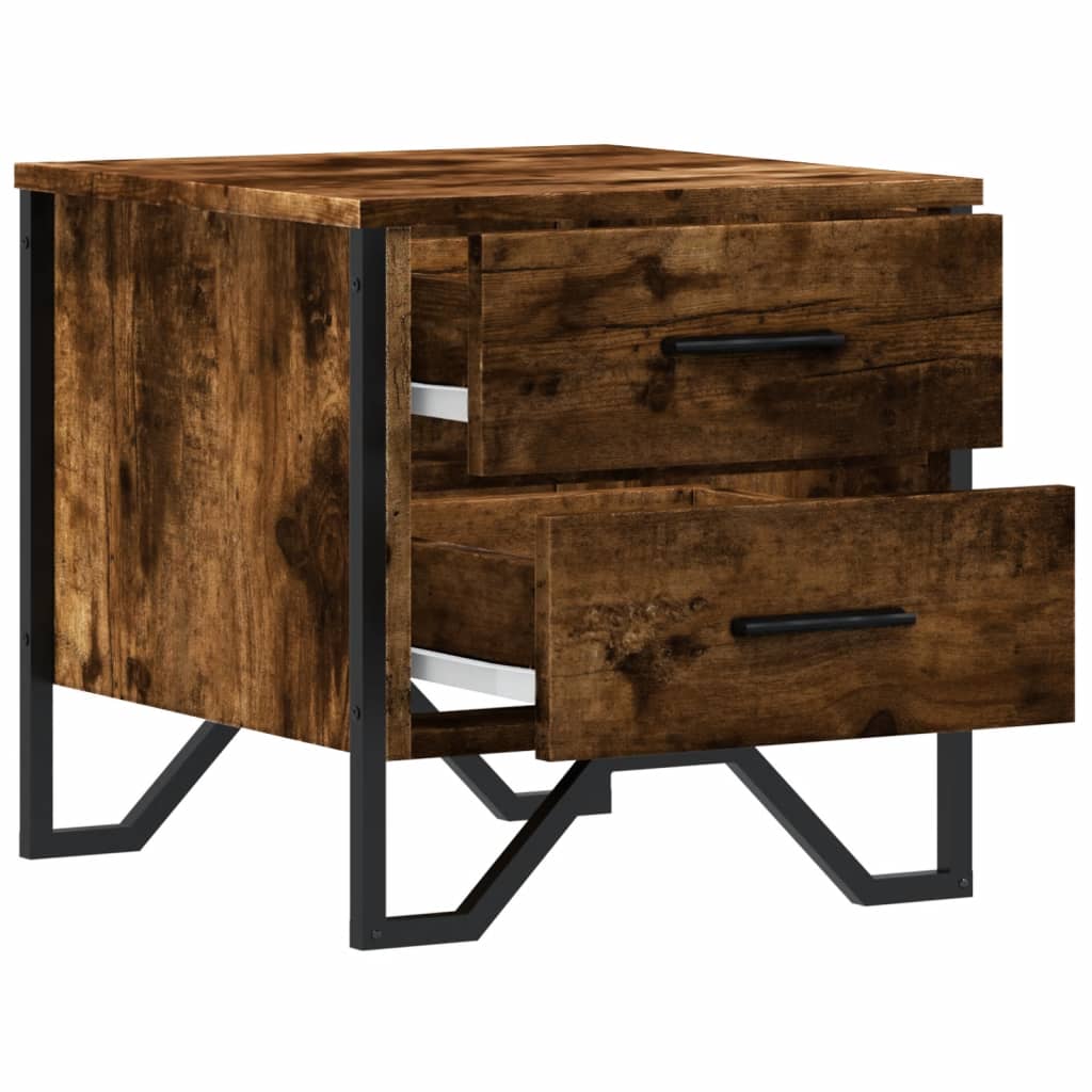 Nachtkastje Kiki - bewerkt hout - gerookt eiken