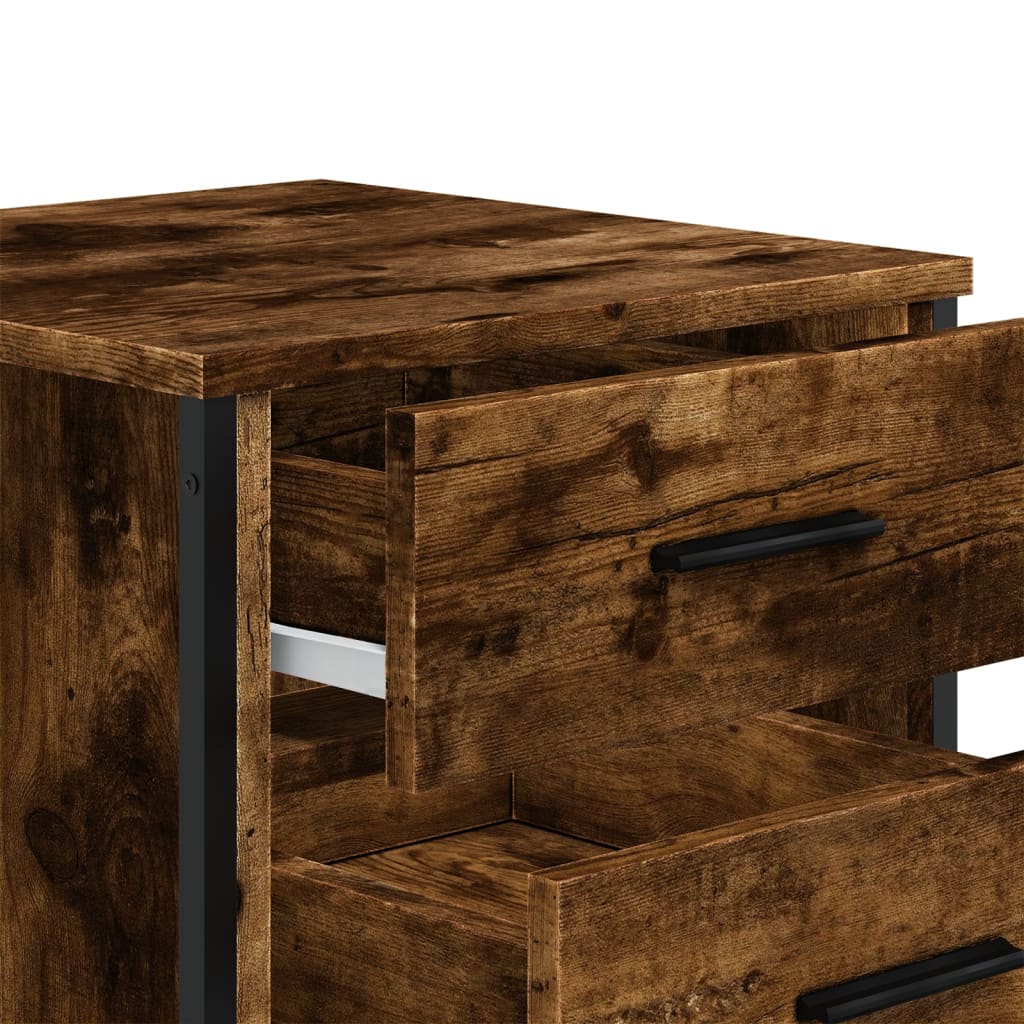 Nachtkastje Kiki - bewerkt hout - gerookt eiken