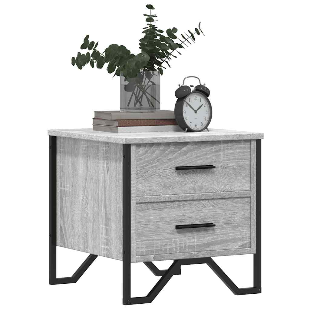 Nachtkastje Kiki - bewerkt hout - grijs sonoma