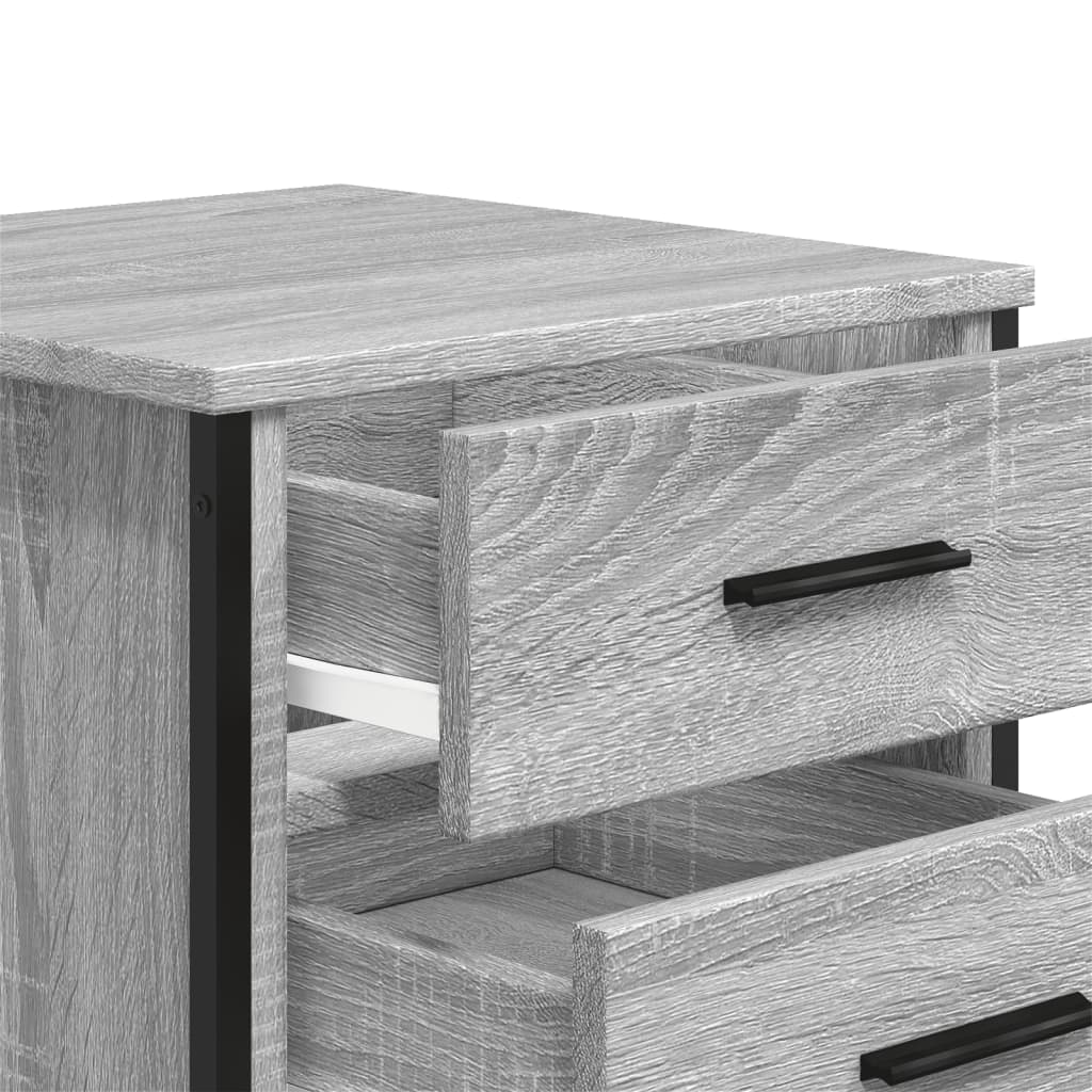 Nachtkastje Kiki - bewerkt hout - grijs sonoma