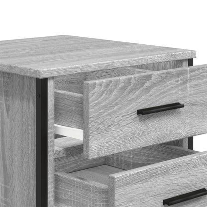 Nachtkastje Kiki - bewerkt hout - grijs sonoma