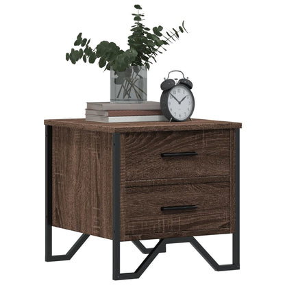 Nachtkastje Kiki - bewerkt hout - Bruin eiken