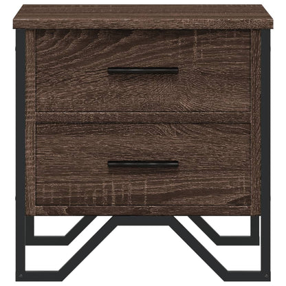 Nachtkastje Kiki - bewerkt hout - Bruin eiken