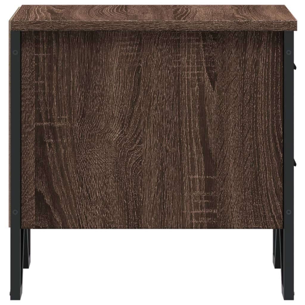Nachtkastje Kiki - bewerkt hout - Bruin eiken