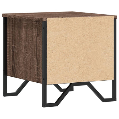 Nachtkastje Kiki - bewerkt hout - Bruin eiken