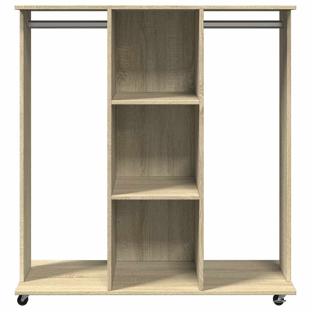 Kledingkast Met Wielen 102X38X110 Cm Bewerkt Hout