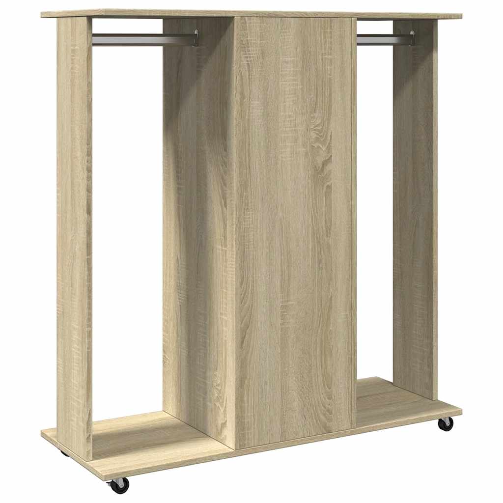 Kledingkast Met Wielen 102X38X110 Cm Bewerkt Hout