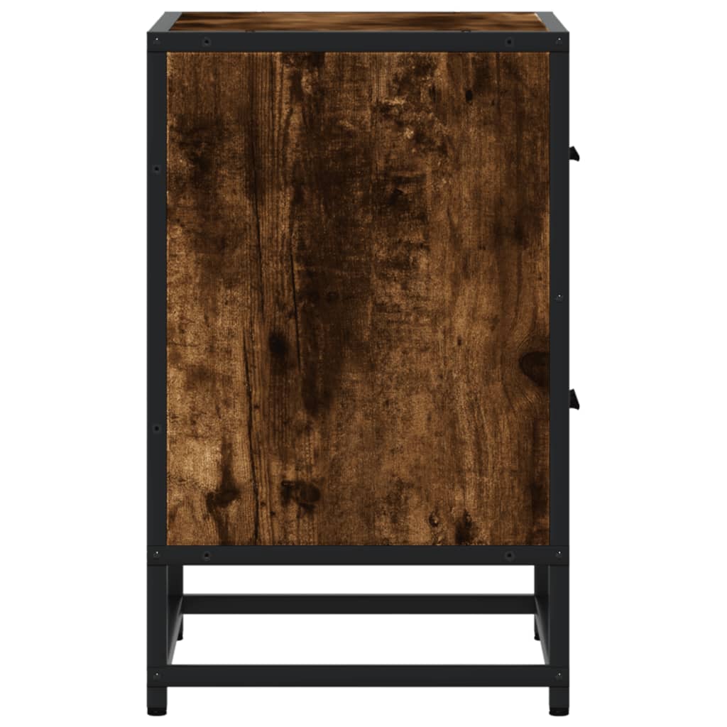 Nachtkastje Colette - bewerkt hout - gerookt eiken