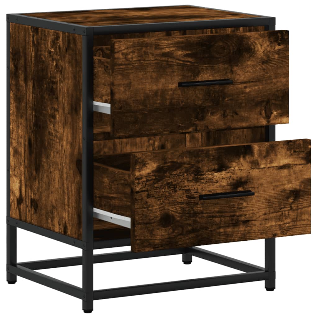Nachtkastje Colette - bewerkt hout - gerookt eiken